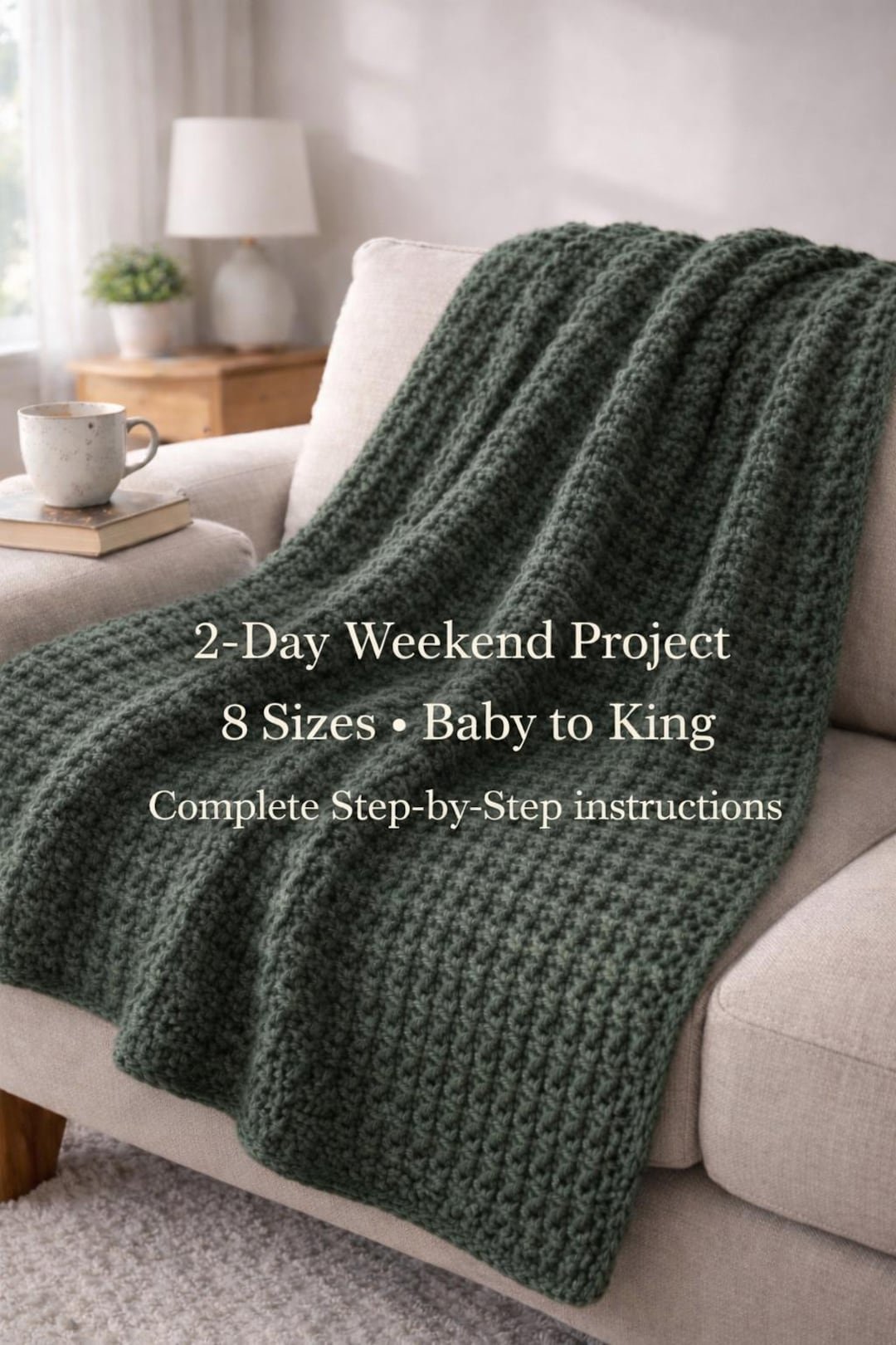 Alpine Weekend Crochet Throw Blanket Pattern — finished blanket